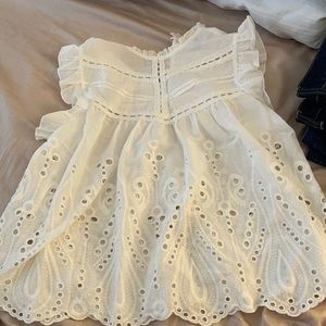 Super cute embroidered size M white tank top
